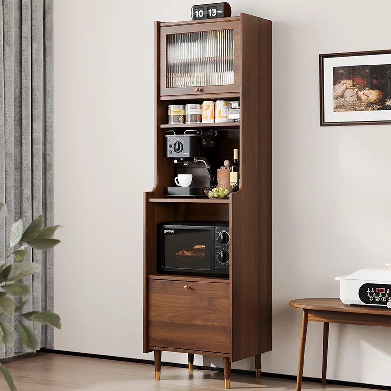 

Solid wood narrow dining side cabinet integrated 50cm small apartment coffee cabinet side cabinet against the wall