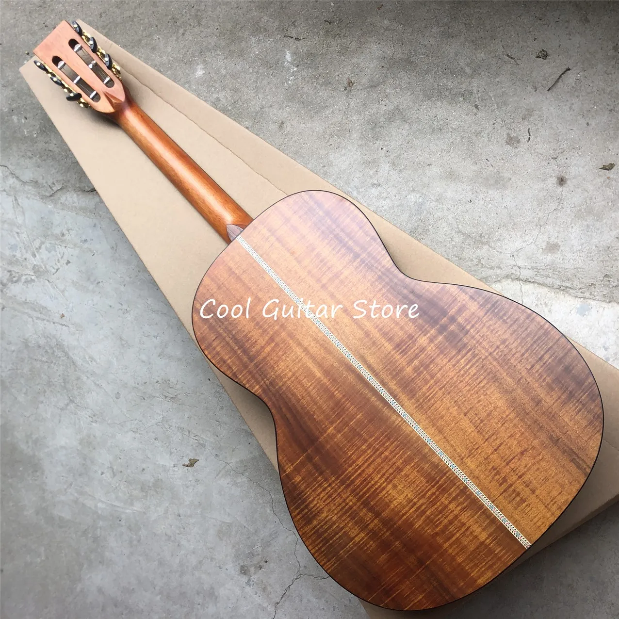 Custom Guitar,39 Inches All Koa Wood Acoustic Guitarr,Matt Finish Body,Classical Headstock,Ebony Fingerboard