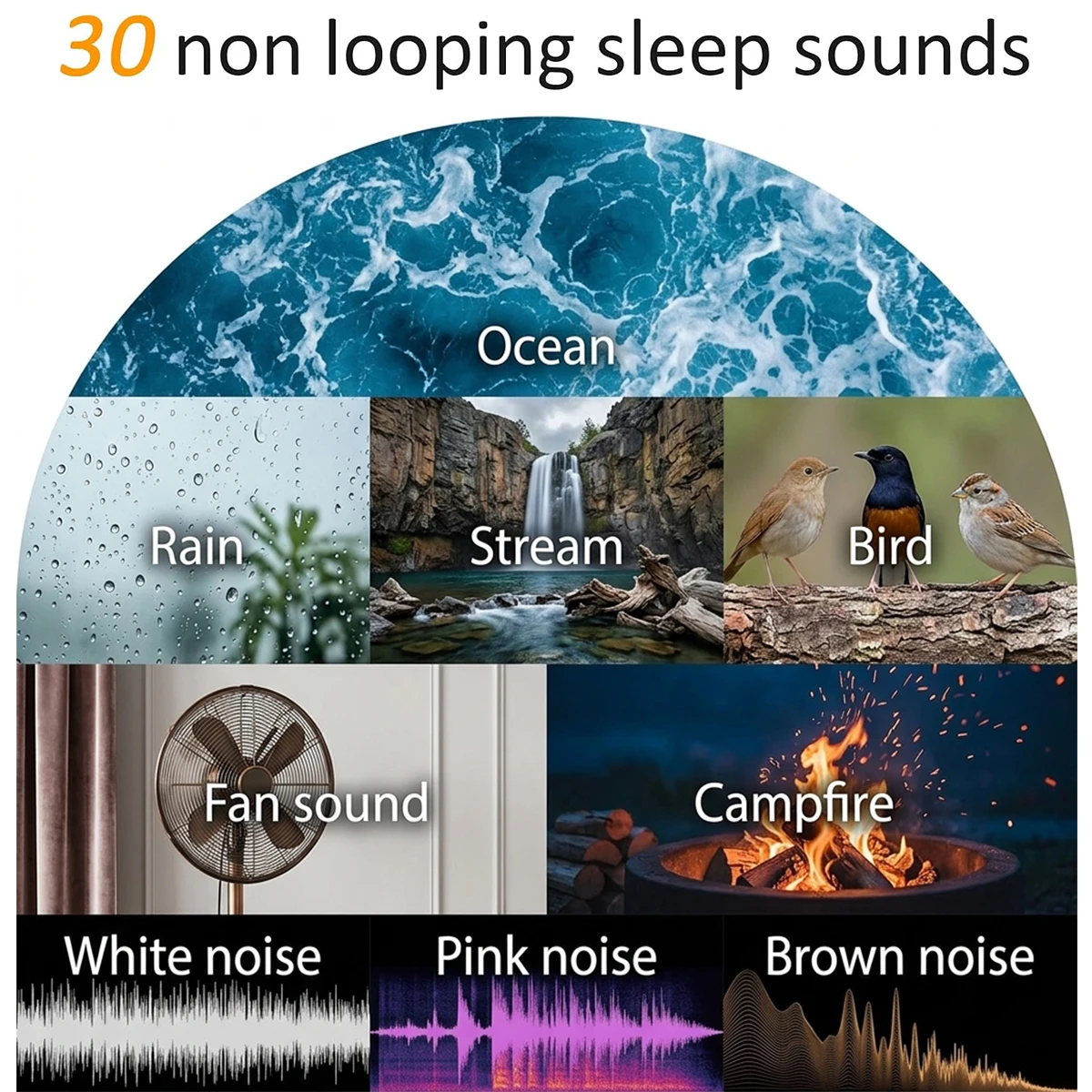 Wake Up Lights Sonnenaufgangswecker, dimmbares Nachtlicht, weißes Rauschen, Tonmaschine mit 30 beruhigenden Geräuschen für schwere Schläfer, Geschenk – Detail 11