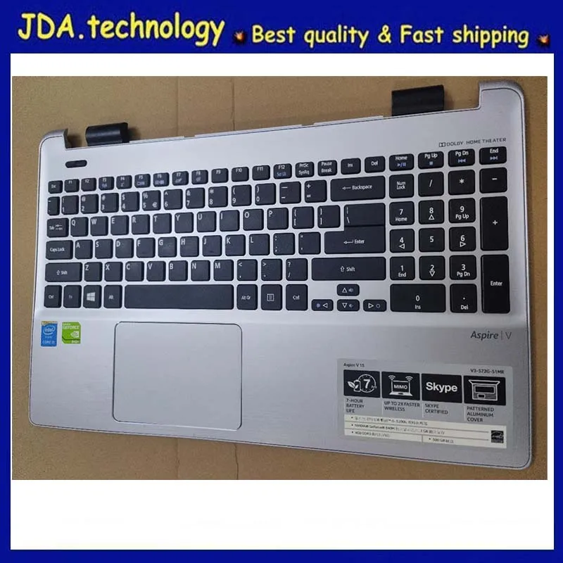 

MEIARROW 95%new Palmrest For Acer Aspire V5 V3-572 V3-572G V3-572G-59TB Upper cover US keyboard touchpad,100%tested