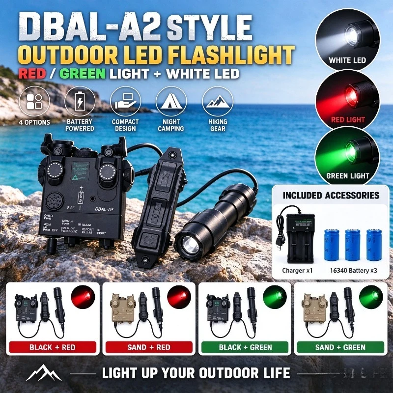 DBAL-A2 Type Outdoor LED Torch, Bright Lighting, Compact & Handy, Battery Operated, Night Camping & Hiking Gear