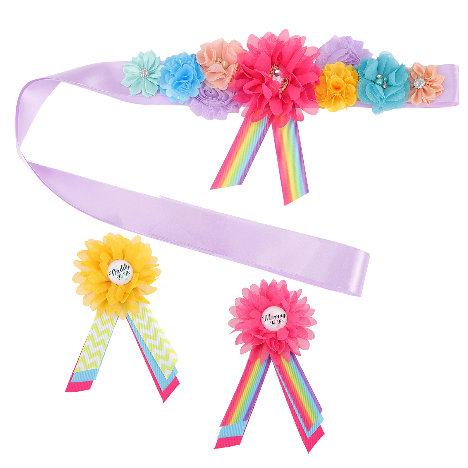 

Maternity Belly Belt Chiffon Flower Sash for Baby Shower Mom to Be Corsage Pregnancy Photo Session Accessories
