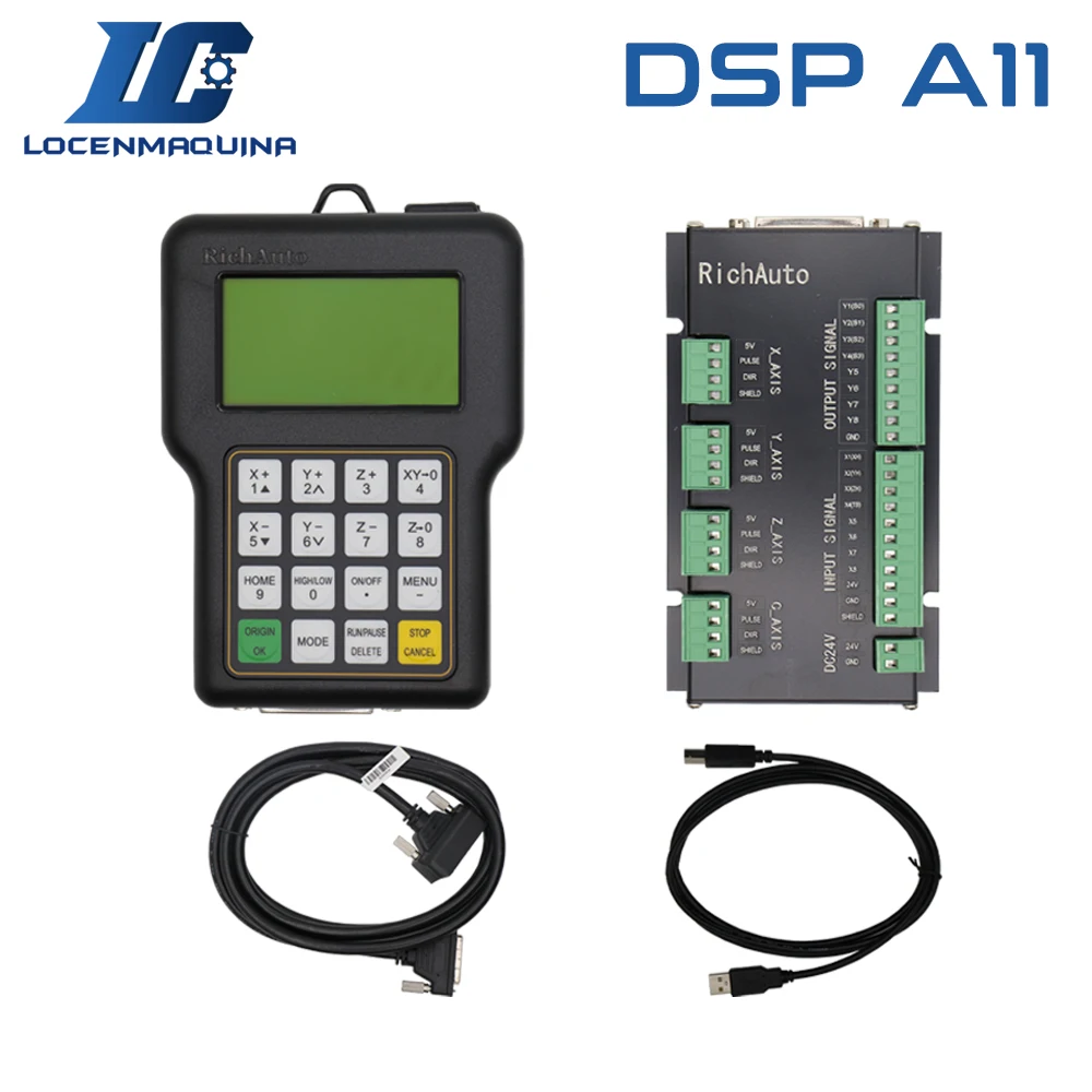 Controlador Handheld do Movimento para a Máquina do Cnc Painel Inglês Eixos Richauto Dsp A11
