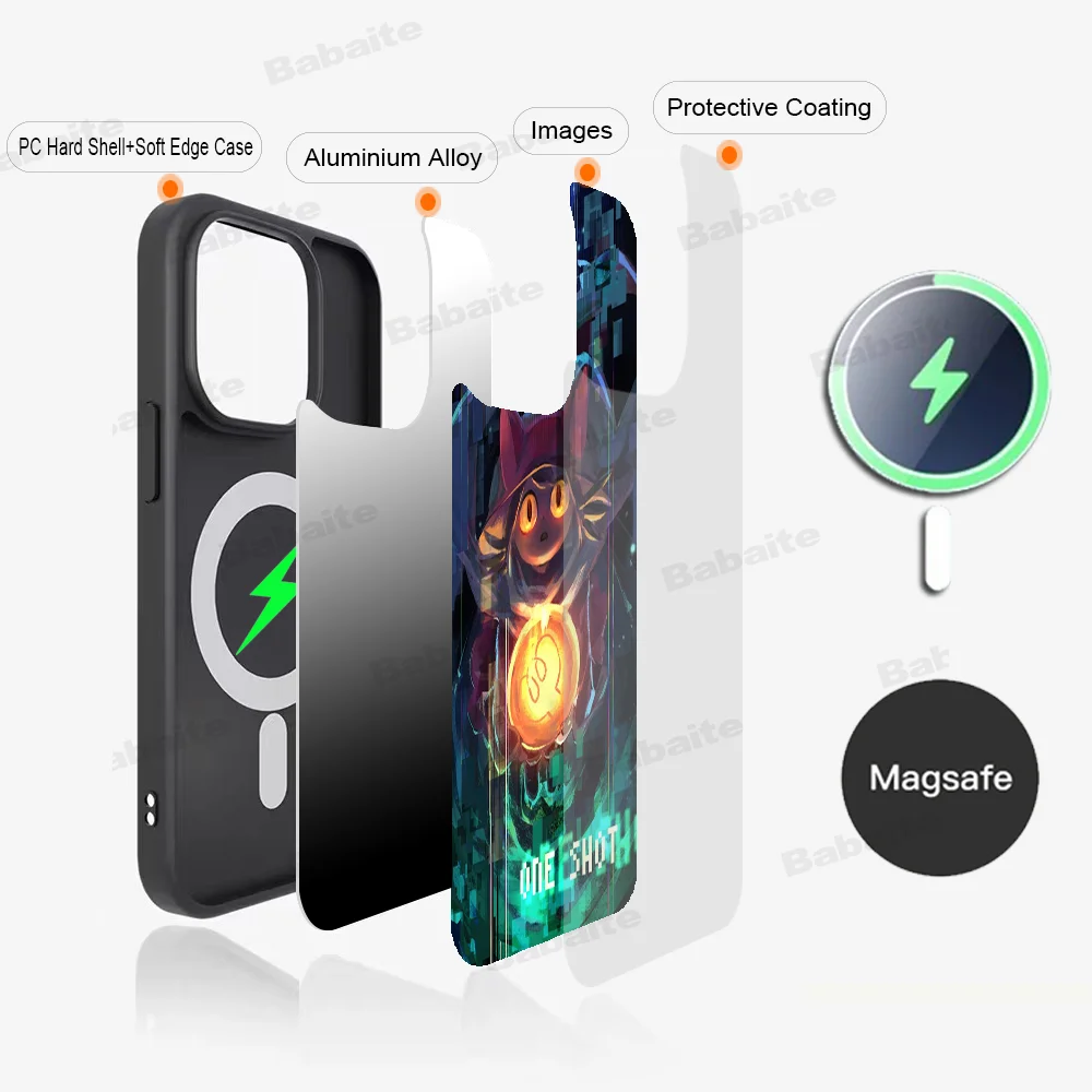 Game One Shot Niko Phone Case Magnetic Case For IPhone 16 14 13 12 11 15 Pro Max Plus For Magsafe Wireless Charge Cover
