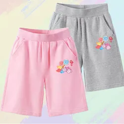 3-14Y Girls Casual Shorts Cartoon Sweet lollipop Print Five Point Pants Comfortable Breathable Children's Sports Shorts