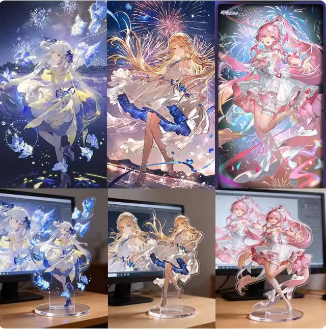 Japanese Anime Wuthering Waves Cartethyia Jinhsi Acrylic Stand Figure Model Plate Cosplay Collection Desktop Decor Gifts XYZ