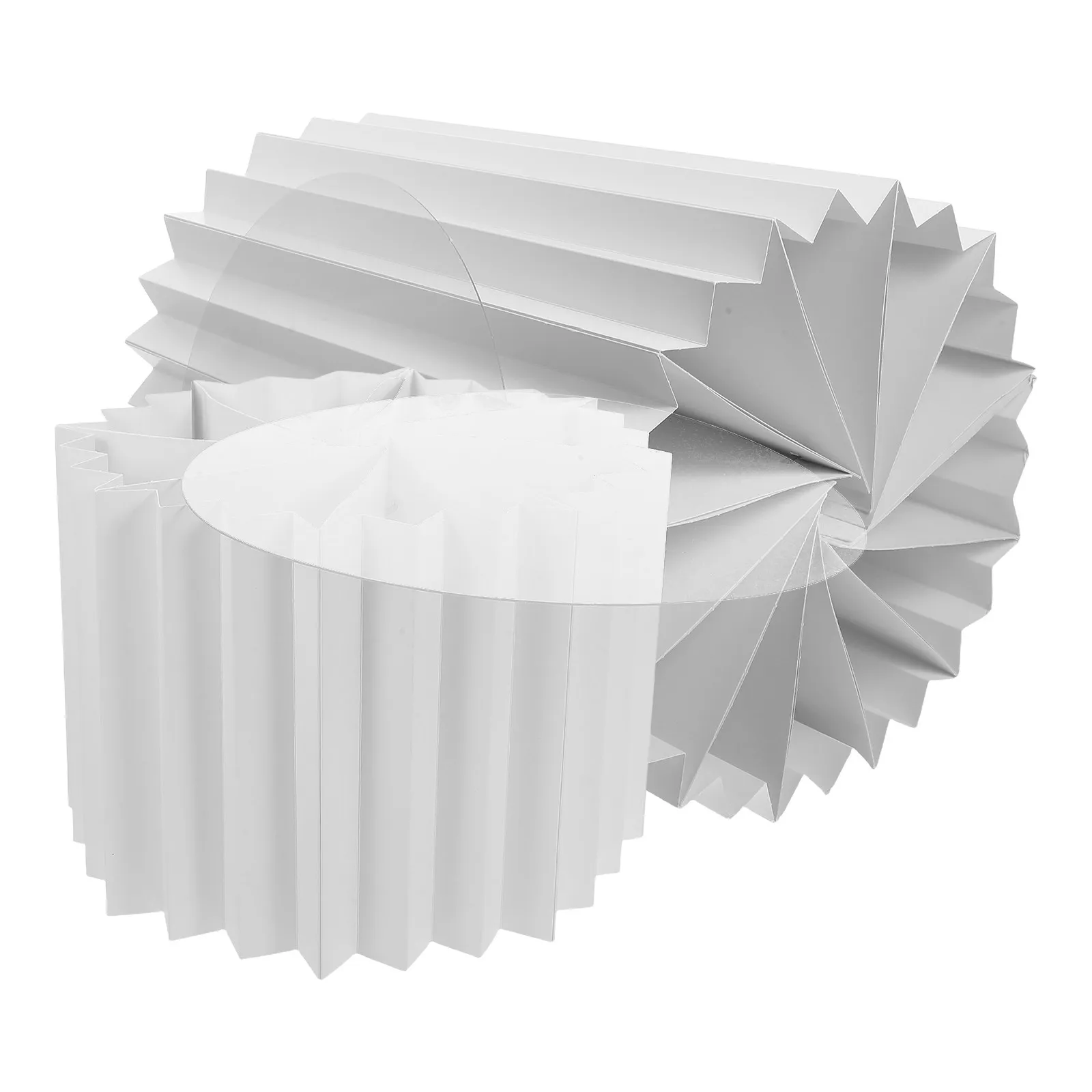 2Pcs Foldable Roman Pillar Cake Pedestal Stand White Cylinder Column Display Wedding Party Birthday Flat Cake Display Stand