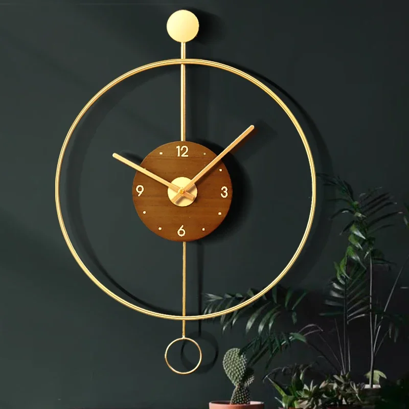 Wall Clock Modern Design Modern Creative Pendulum Clock Metal Wall Watch Mechanism Luxury Silent Clocks Wall Home Decor