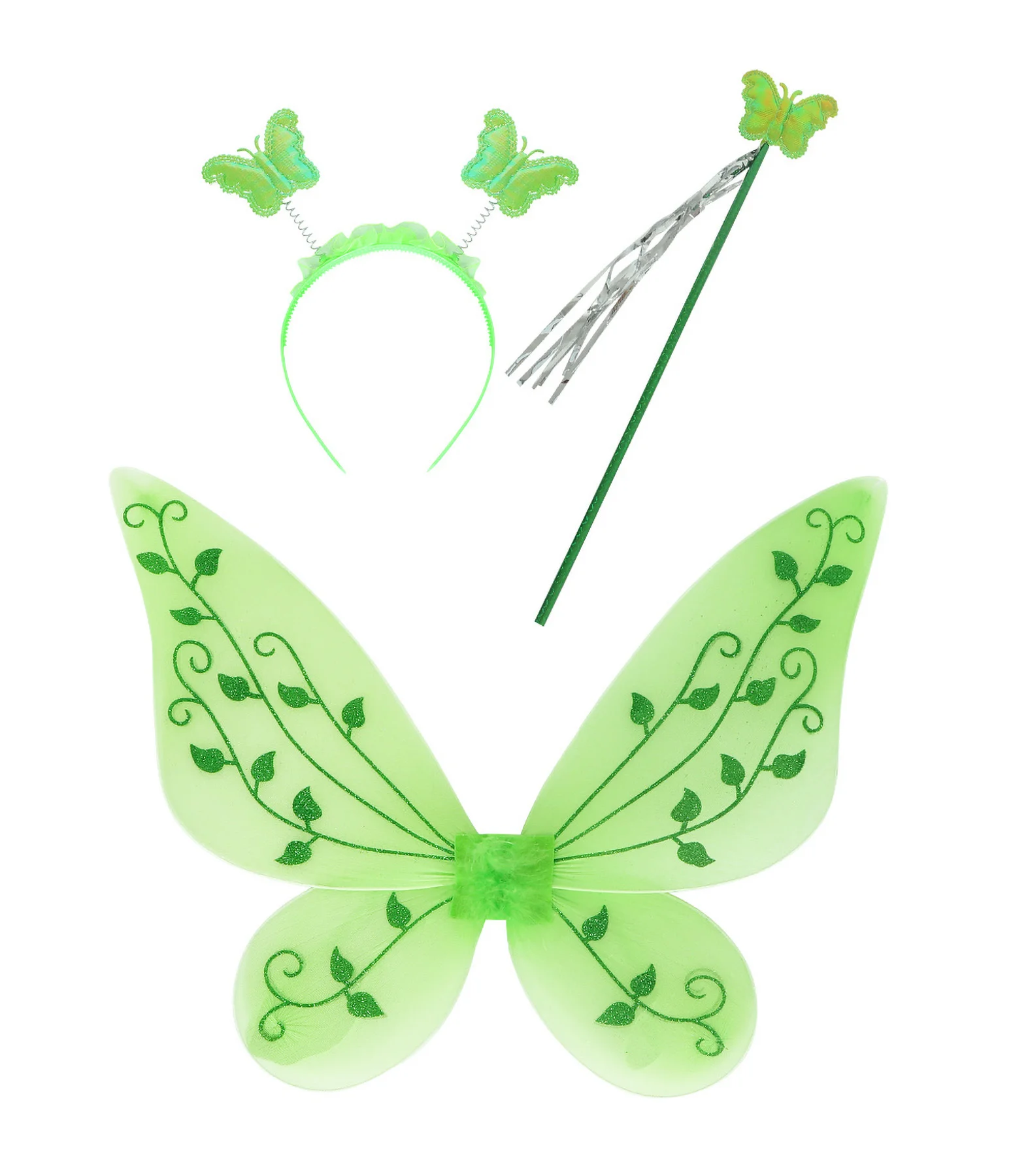 Tinker Bell Tiana Princess Dress up Accessories for Girls Include Wings Tiara Crown Wand Gloves Necklaces Bracelet Earrings Ring