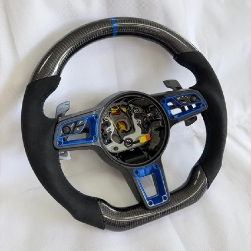 For Porsche 718 Cayenne 3.0T 15-23  modified high-end full-leather car steering wheel with components