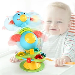 Baby Rattles Set Infant High Chair Toys Suction Cup Grab N Spin Interactive Development Baby Tray Toy Newborn Gifts for Kids