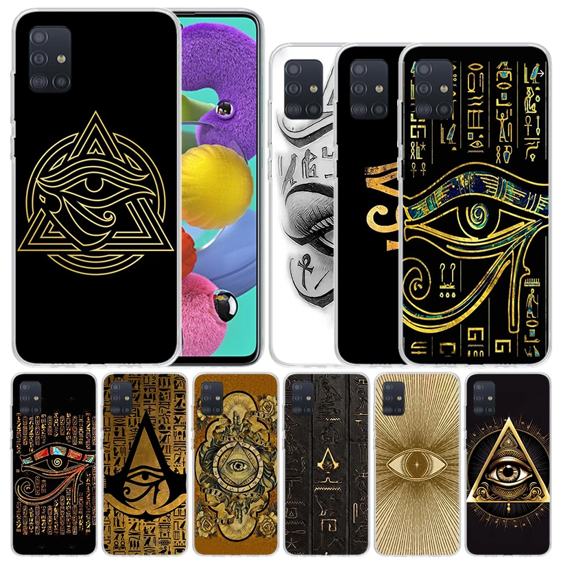 Sacred Eye of Horus Egypt Fresco Soft Cover for Samsung Galaxy A51 A50S A71 A70 Phone Case A41 A31 A21S A11 A40 A30S A20E A10S A