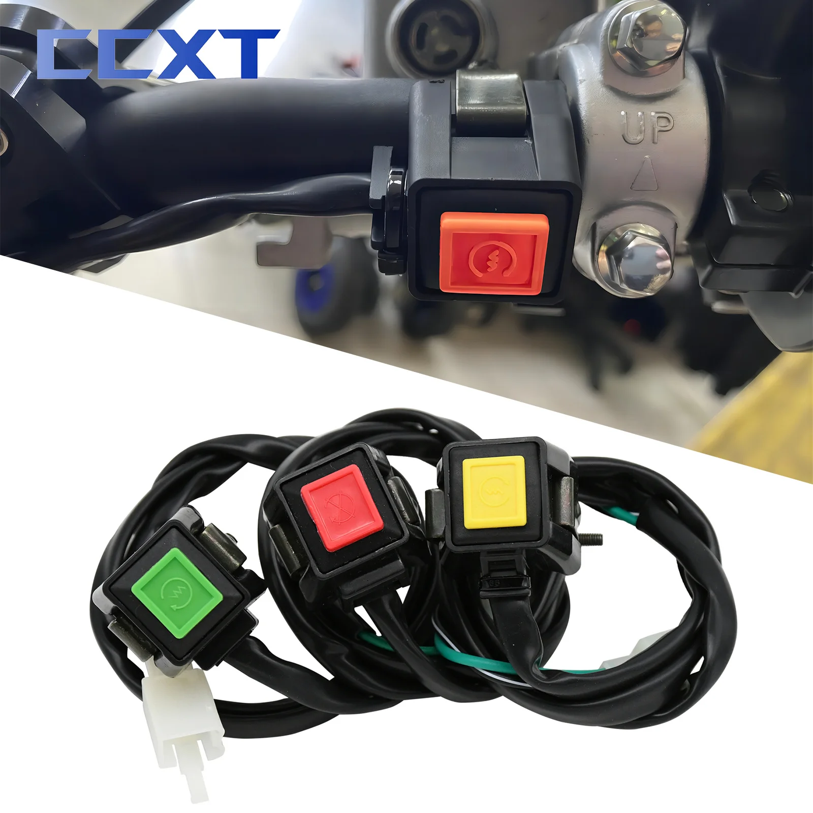 22mm Motorcycle ATV Start Control Handle Switches Horn Kill Stop Switch Button  For Honda Yamaha Suzuki Ktm Kawasaki CR ATV CRF 