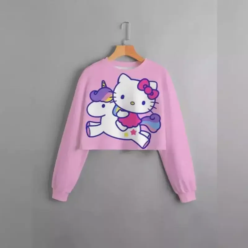 سانريو كورومي الفتيات البلوز القصير مرحبا كيتي الكرتون جديد عارضة أنيمي Kawaii ربيع الخريف طويلة الأكمام الجلد ودية لينة