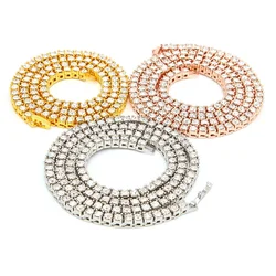 3mm Row Zircon Necklace AAA Zircon Tennis Chain Personality Trend Necklace For Men&Women Jewelry Gifts