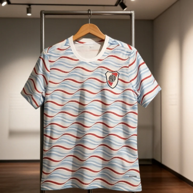 Camiseta de Fútbol del River Plate 2026, Nueva, con Estampado 3D para Padres e Hijos, de Secado Rápido, Transpirable, Informal, para Deportes al Aire Libre