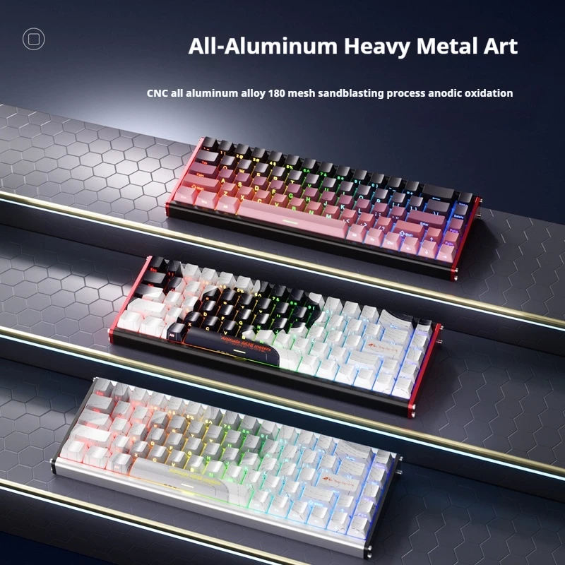 AJAZZ ALUX68 Custom Hot-Swappable Aluminum-Frame Wired RGB Magnetic Switches Mechanical Gaming Keyboard for Windows and Mac