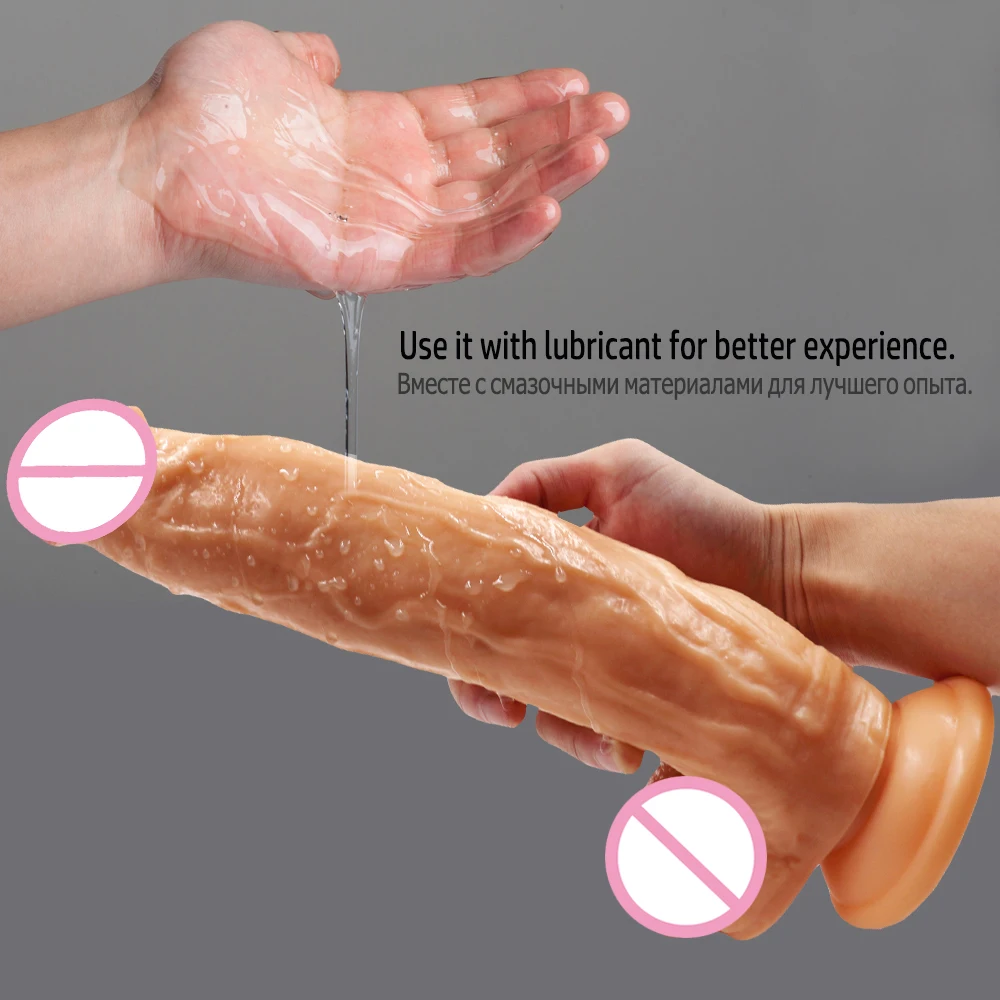 30CM Dildo Lifelike Huge Adult Toy Skin Feeling Realistic Dildo Soft Liquid Silica Gel Penis With Suction Cup Sex Toys Woman