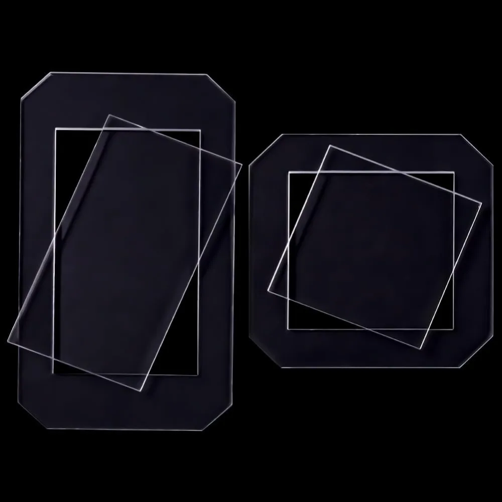 

2 комплекта шаблонов для квилтинга, прозрачный акриловый шаблон для шитья, прямоугольный 5,39x2,87 дюйма и квадратные линейки для квилтинга 2,87 дюйма, набор для изготовления