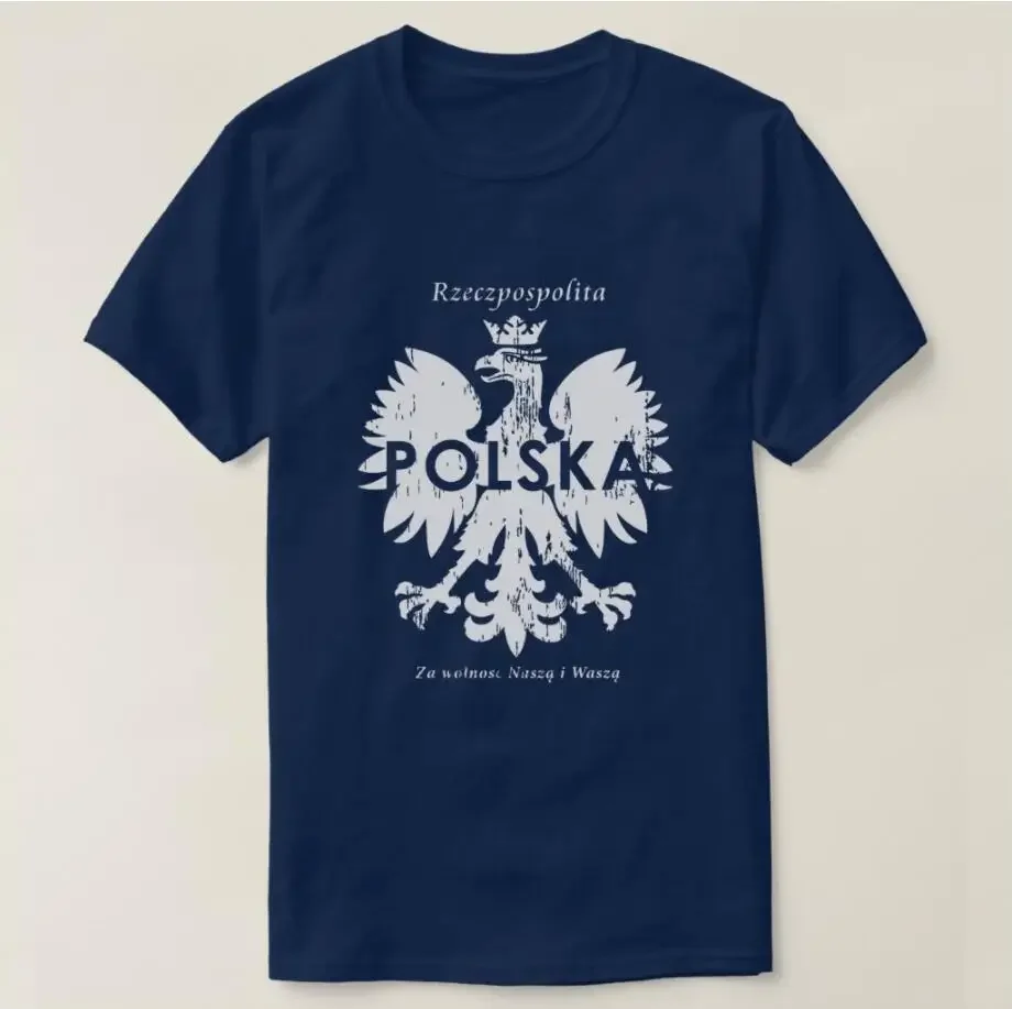 Poland Rzeczpospolita Polska Polish Eagle Symbol T-Shirt Summer Short Sleeve Casual Cotton O-Neck Men Clothing