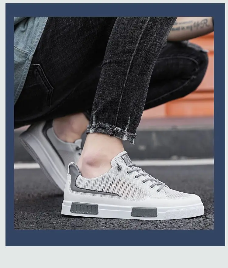 Breathable Mesh Sneakers Summer Men Comfort Flat Shoes Luxury Males Lightweight Loafers Non-Slip Mens Tennis Shoes