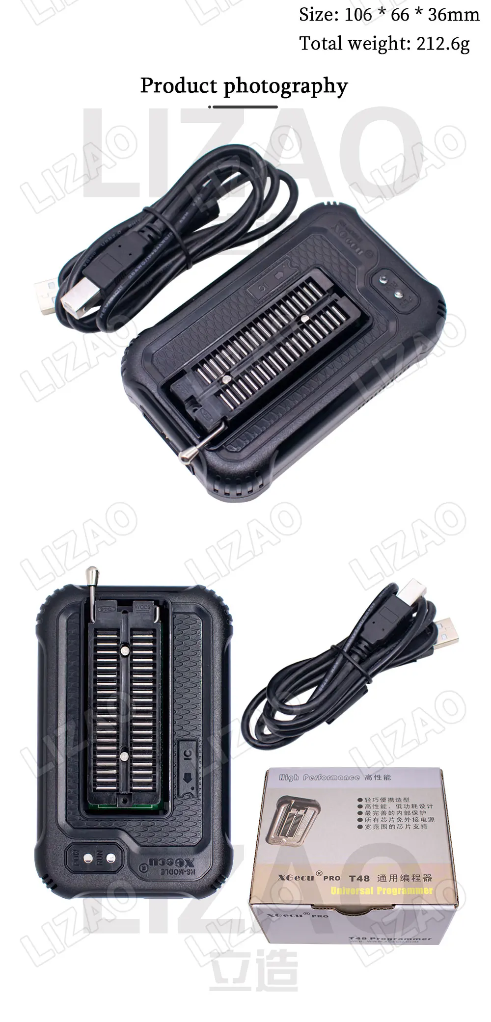 XGecu T48 TL866-3G Programmer 31000+ ICs EPROM/MCU/SPI/Nor/NAND Flash/EMMC IC Tester Perfect Replacement for TL866CS TL866II