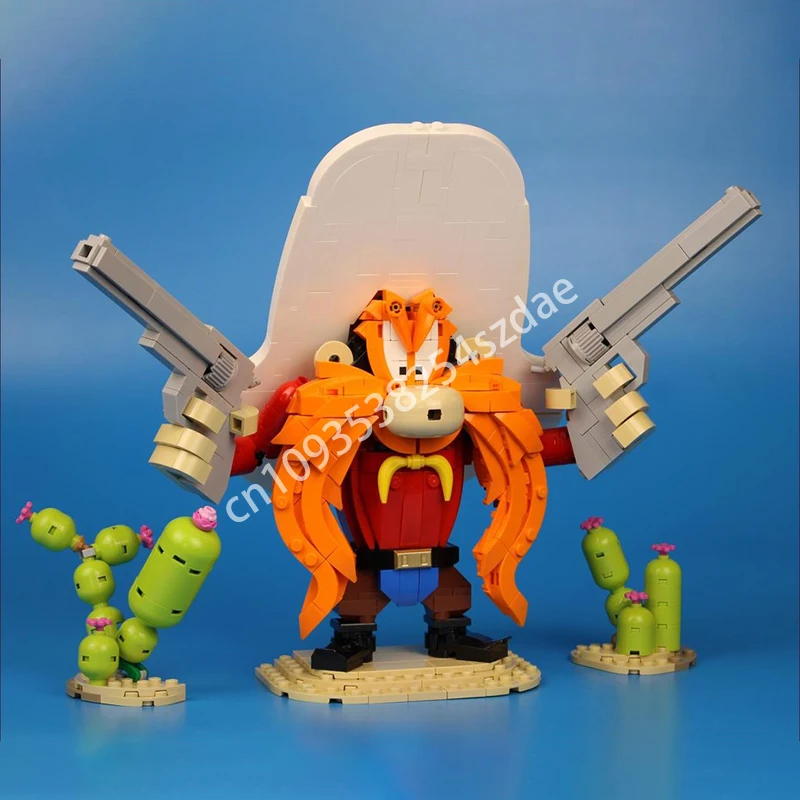 

693 шт. MOC Yosemite Sam Sculptures, строительные блоки, сделай сам, практические способности, рождественская игрушка, подарок, образовательная конструкция