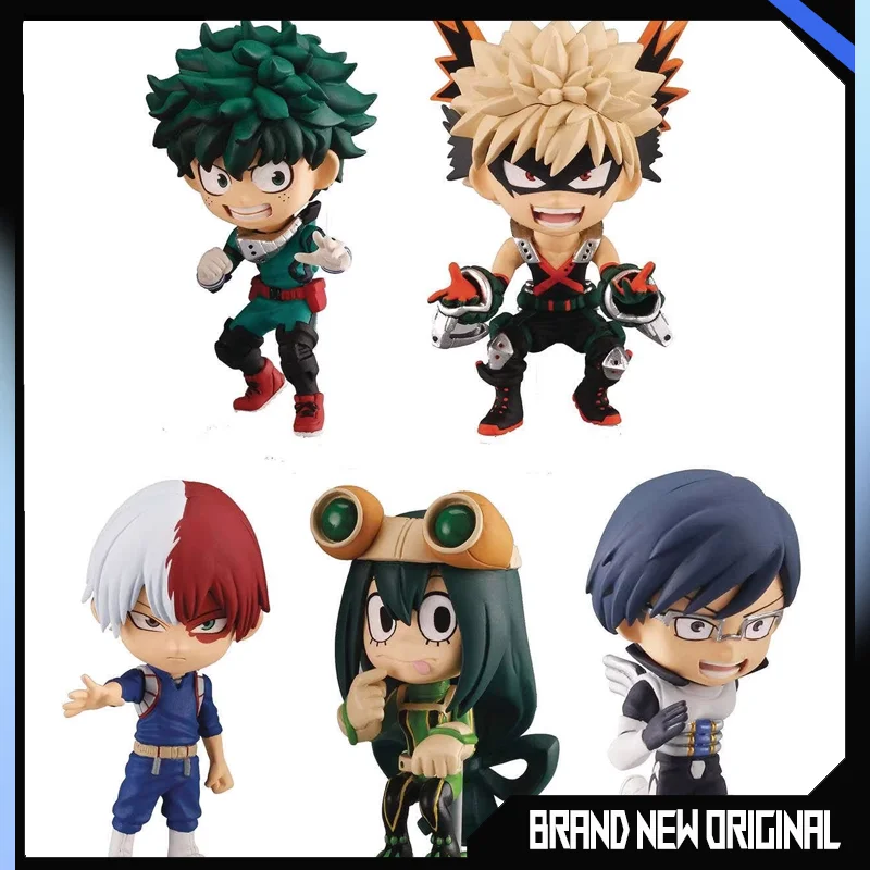 BANDAI My Hero Academia Action Figures Model Q Version Tsuyu Asui Izuku Bakugo EX CASHAPON Official Genuine