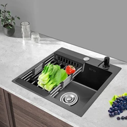 Fregadero de cocina de acero inoxidable 304 para el hogar, fregadero integrado debajo de la Mesa