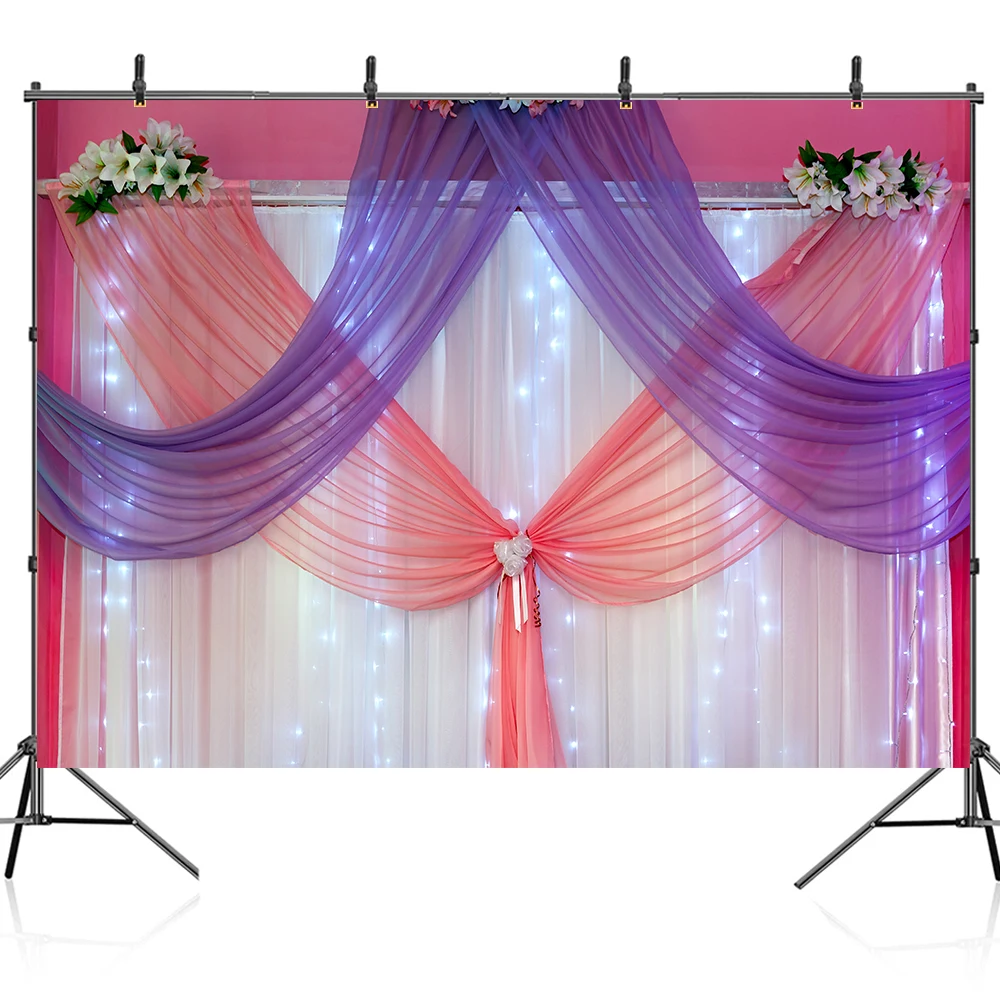Telón de fondo para estudio fotográfico, cartel decorativo para fiesta de cumpleaños, boda, globo, cortina