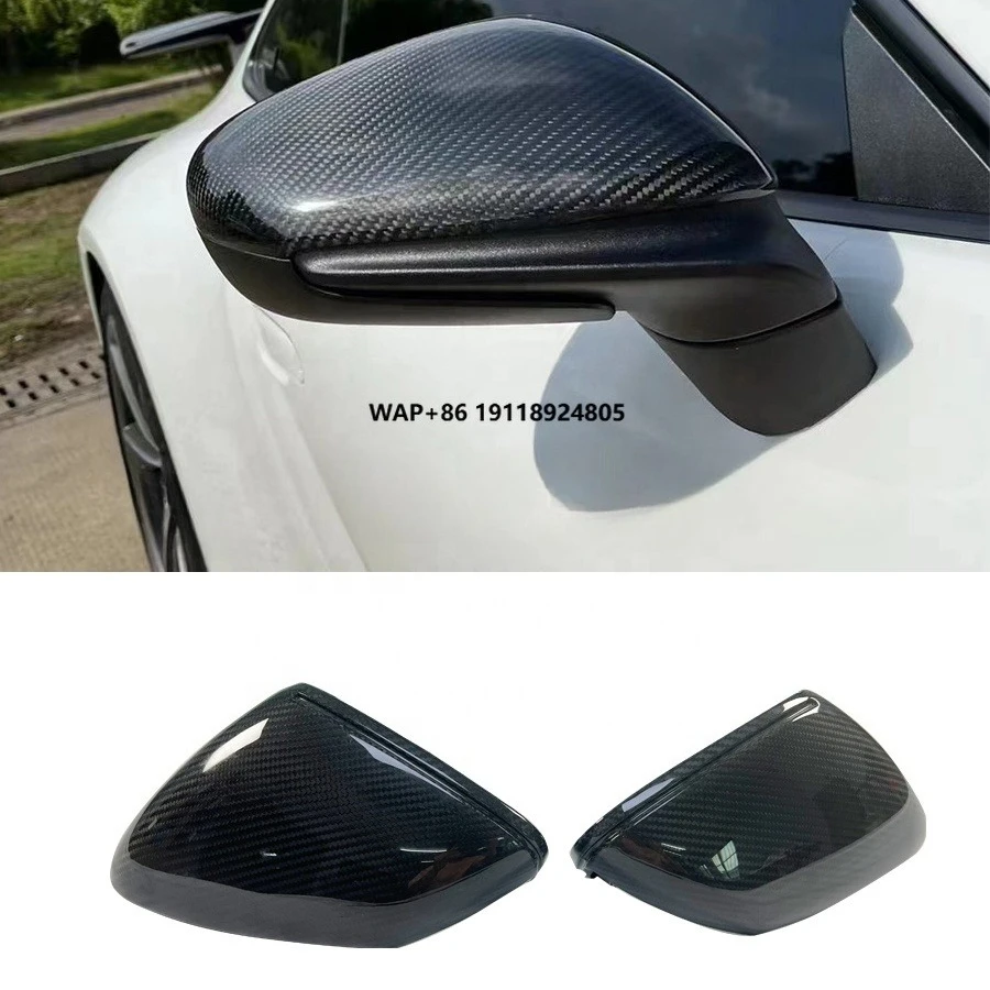

2019-2023 for 992 911 Carbon Fiber Side Mirror Caps Clip New Replacement Door Mirror Cover Bodykit