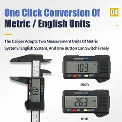 Electronic Digital Caliper 150mm 100mm Carbon Fiber Dial Vernier Caliper Gauge Micrometer Measuring Tool Digital Ruler