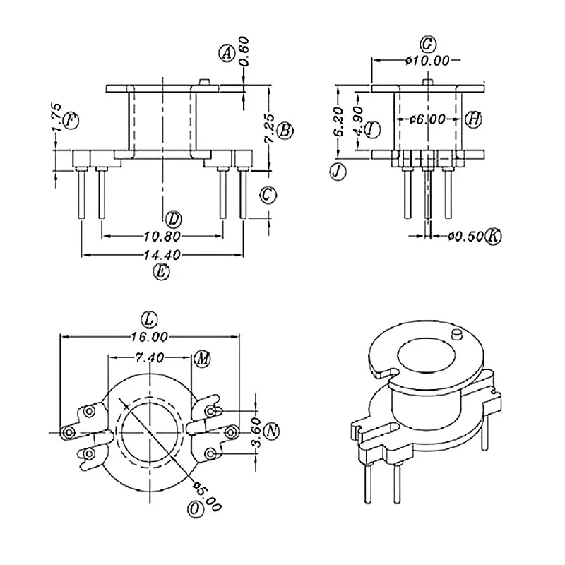 RM5 ferrite core PC44 material  and bobbin Vertical 3+3 pins  +clip 20sets/lot