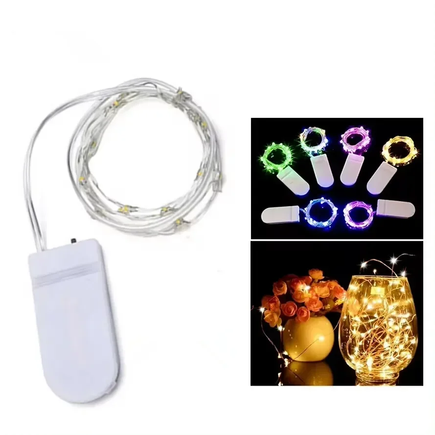 LED سلسلة أسلاك نحاسية أضواء DIY بها بنفسك الديكور شجرة عيد الميلاد بطارية تعمل بالطاقة الجنية أضواء الزفاف عطلة جارلاند مصباح