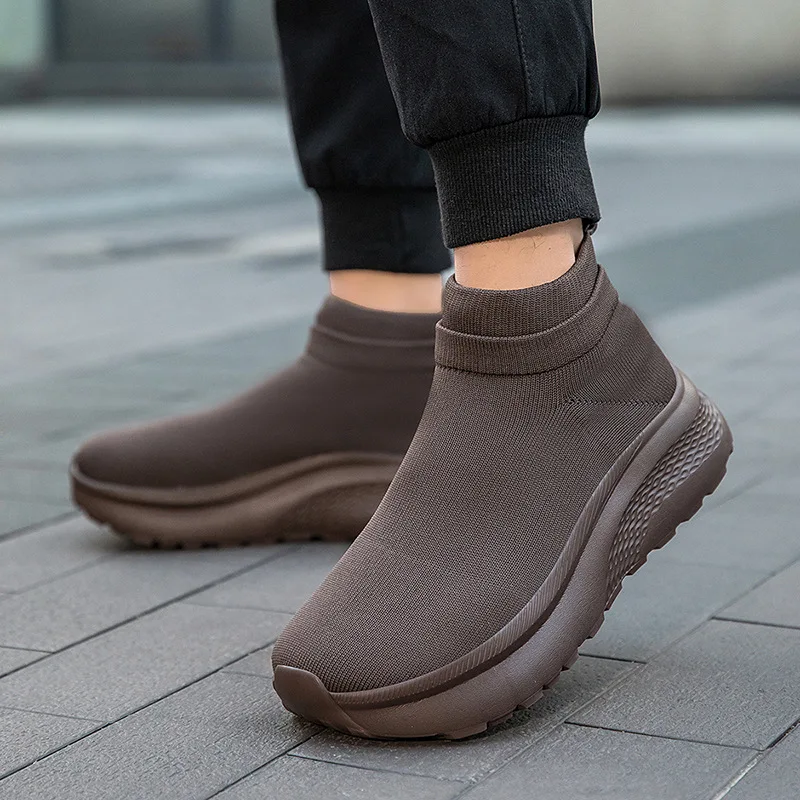 Men's Socks Shoes Black Sneakers Light Breathable Women Runing Shoes Outdoor Platform High Top Men Shoes New Unisex Sport Shoes