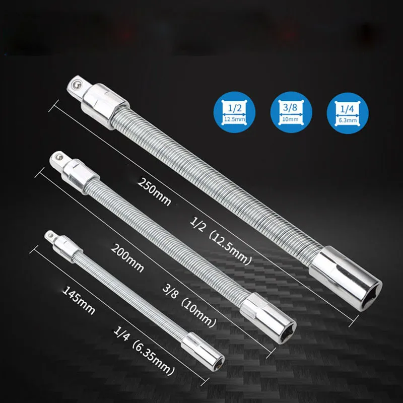 1/4 "3/8" 1/2 "elastyczny złodziejka Bar CR-V Alloy elastyczność wąż Cardan Shaft Sonversion Head High Torque Socket Joint