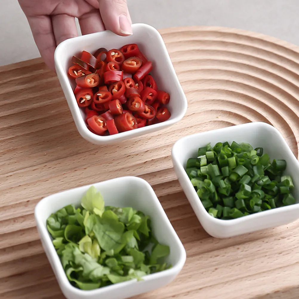 

8Pcs Ceramic Seasoning Dish Solid Color Dipping Bowls Sauce Plate for Restaurant Home Kitchen Vinegar Soy Sauce
