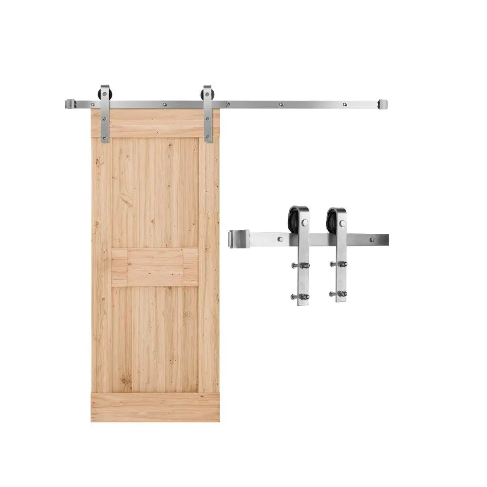 

5FT Silver Sliding Barn Door Hardware Kit for single Door Interior Home Decor Solution
