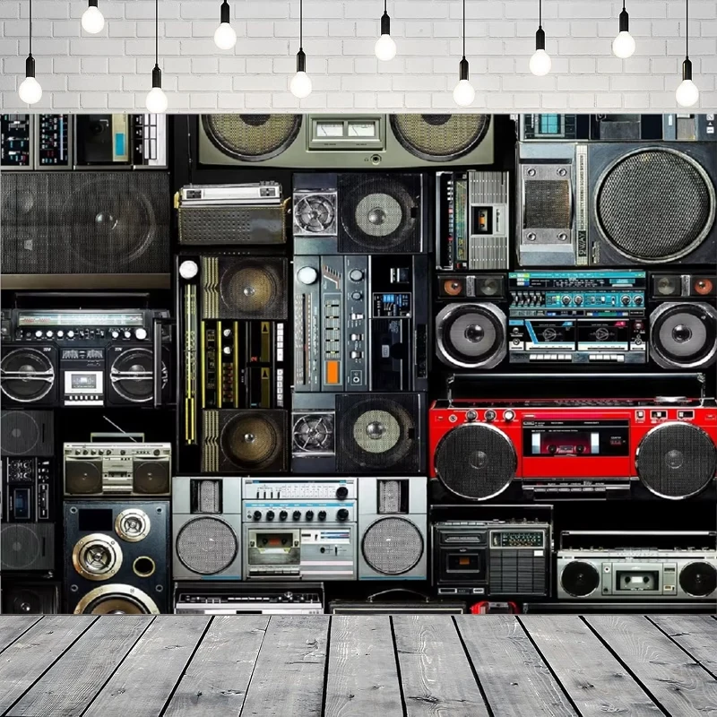 التصوير خلفية راديو Boombox الحنين الطراز القديم مكبر للصوت الموسيقى الصوت باس مكبر الصوت صورة اطلاق النار الخلفية