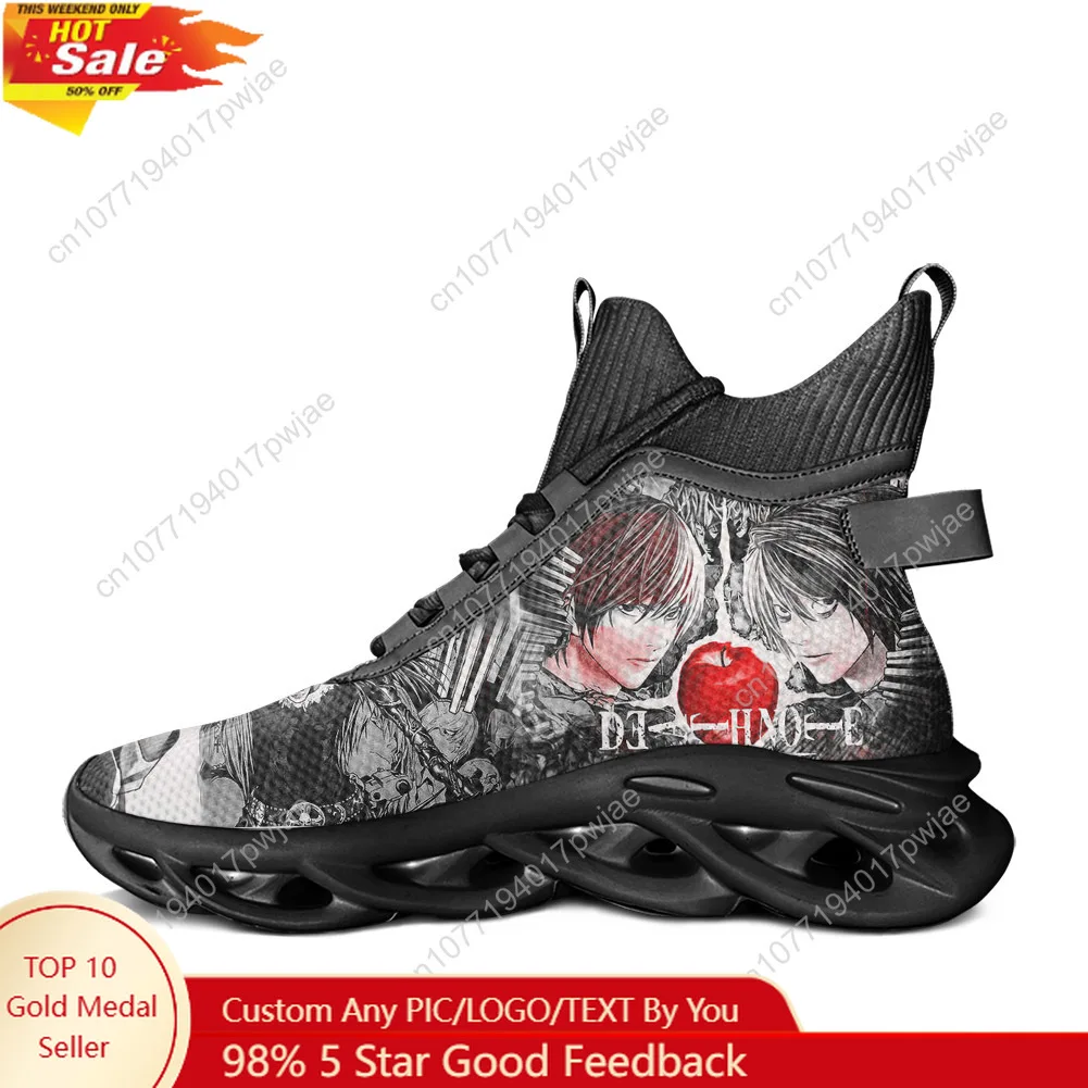 

Japan Anime DEATH NOTE High Top Flats Sneakers Men Womens Sports Hiking Travel Shoes Running Shoes Travel Custom Shoes
