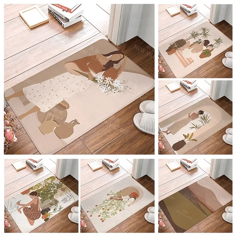 

Anti-slip Bath Mat Bathroom Small Rug Shower Mat Home Decor Door Mat Kitchen mat Bedroom Entrance Room Mats boho abstract modern