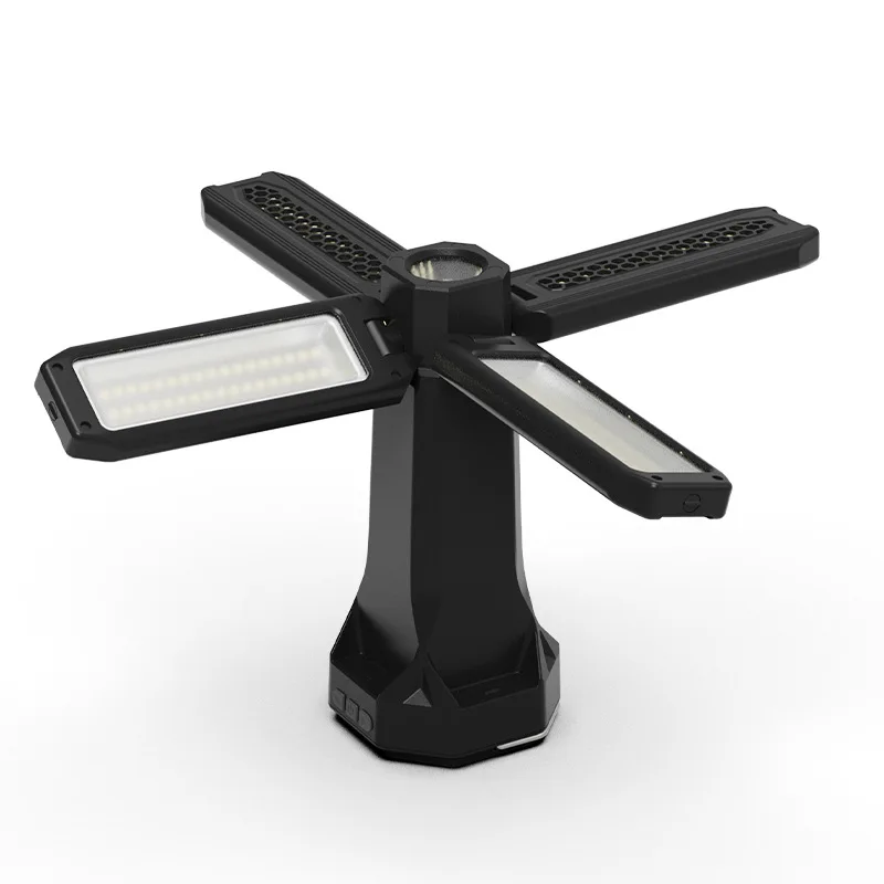 2026Cross-border Outdoor Camping Folding Four-Leaf LED Lights Magnetic Stand Support Rechargeable Battery for Night Market Emerg