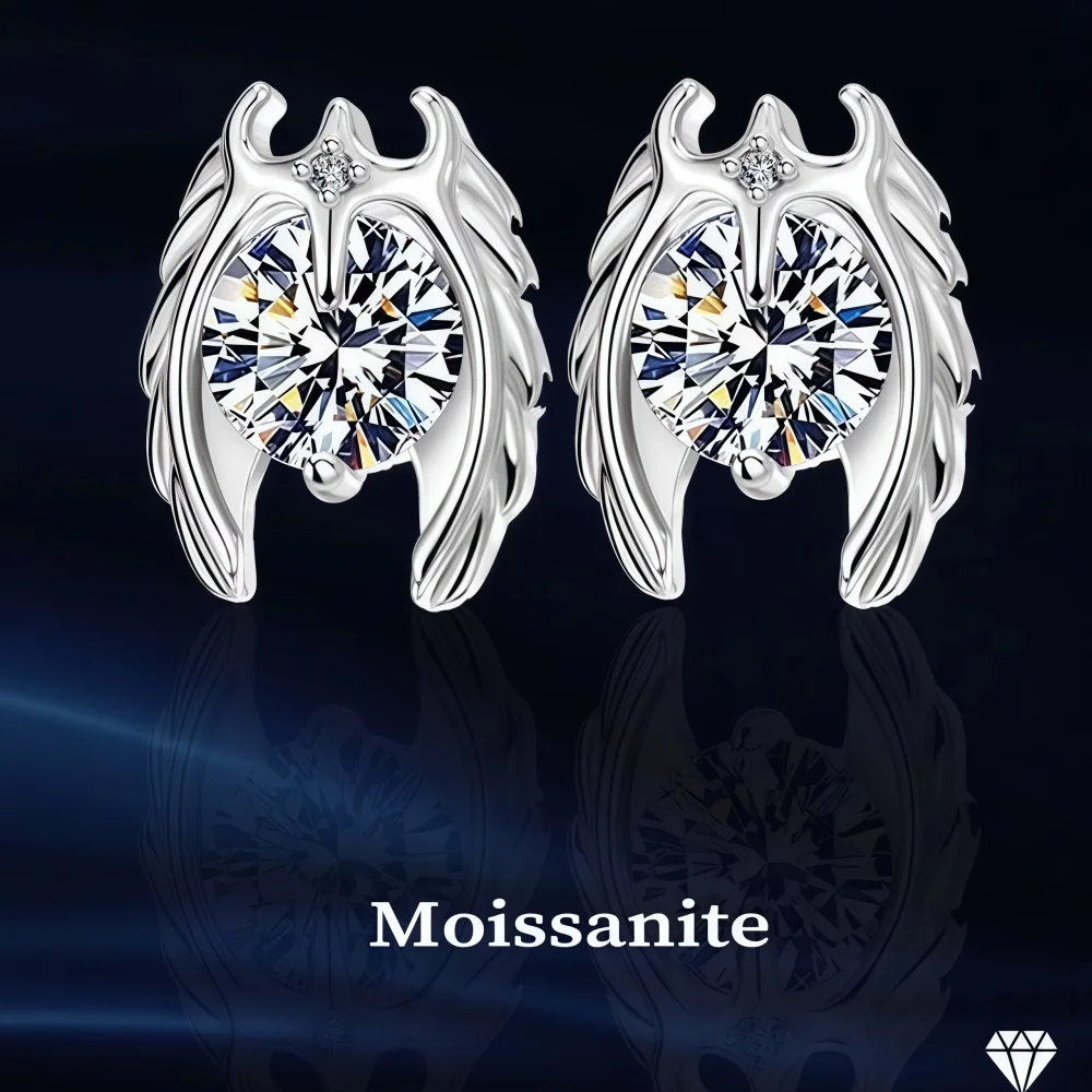 

Exquisite Eagle Stud Earrings 925 Sterling Silver Moissanite Earrings for Women Engagement Valentine's Day Gift