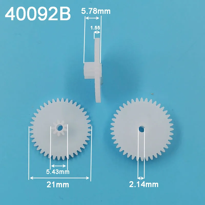 40092B 0.5M Dual Gear 40 Teeth 21mm 9 Tooth 5.5mm Plastic Pinion 40T+9T DIY Parts