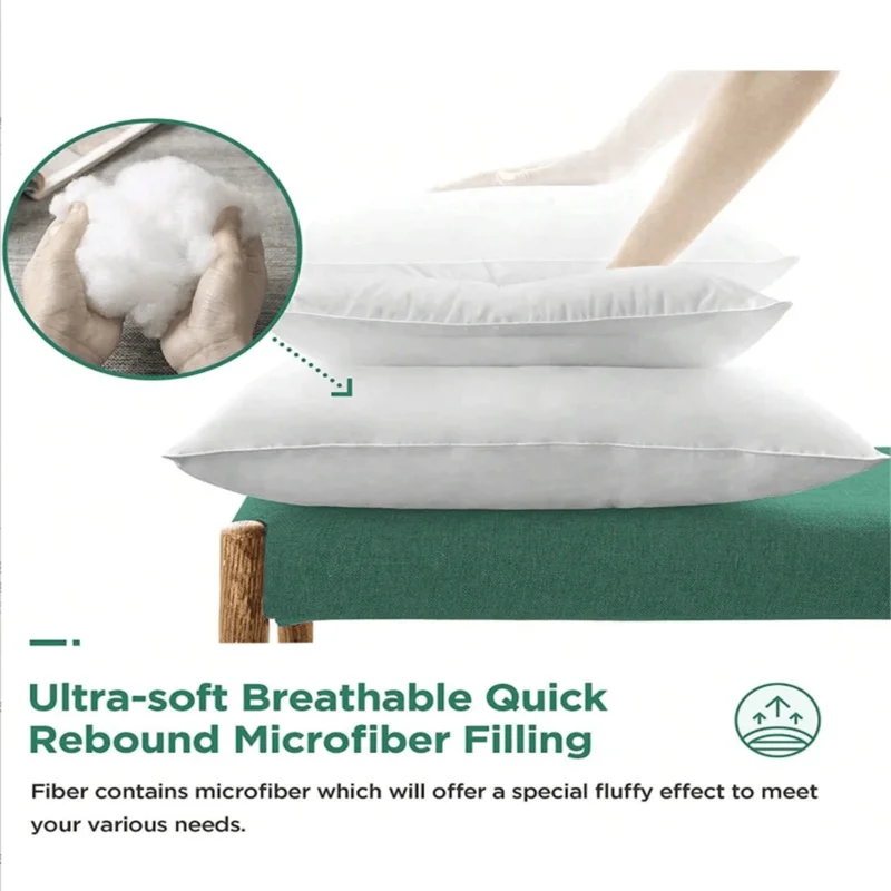 4pcs White Pillow Insert Suitable For Bed Sofa Office Car Seat Multi-Functional Pillow Core