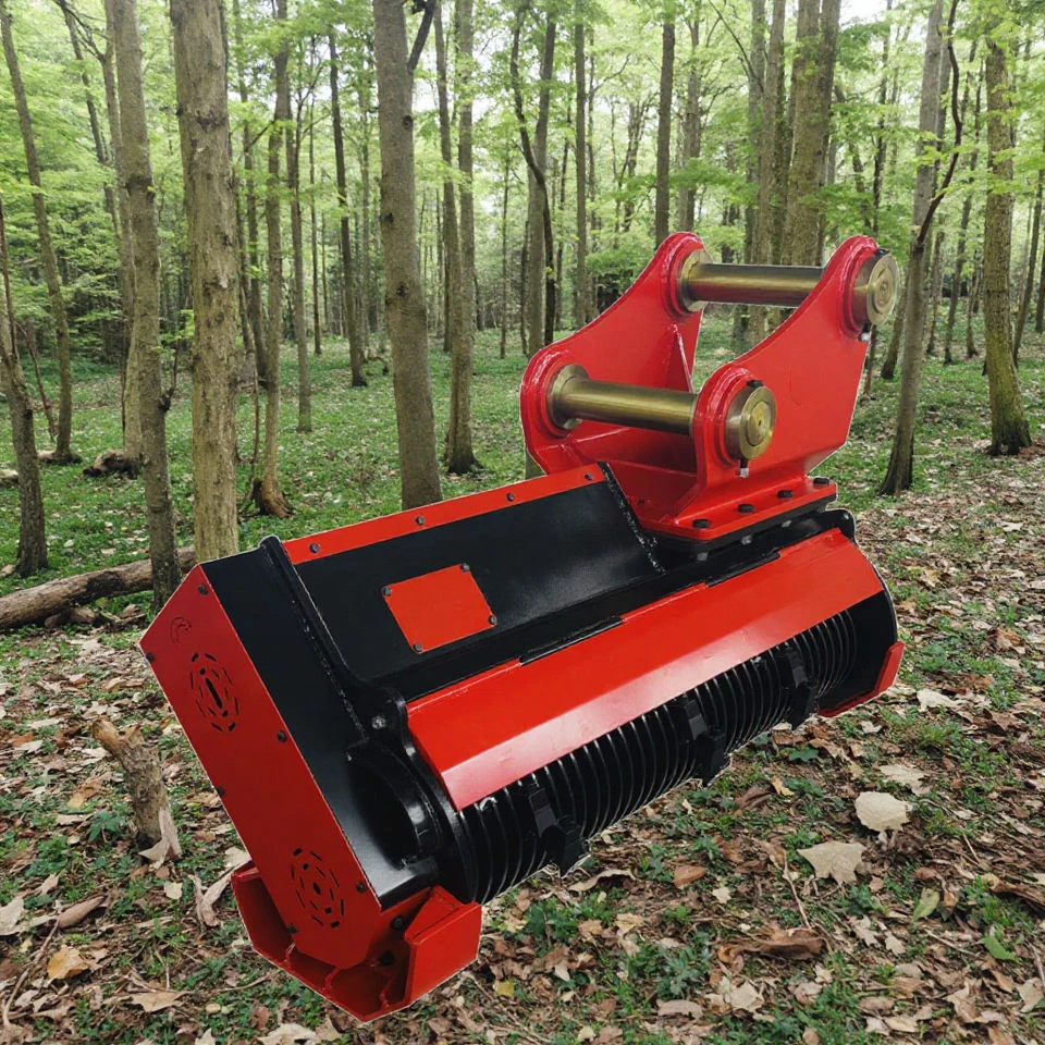 Excavator Forestry Mulcher Hydraulic Grass Cutting Machine with Motor & Engine High Speed Mowing Head for 3-7T Excavators