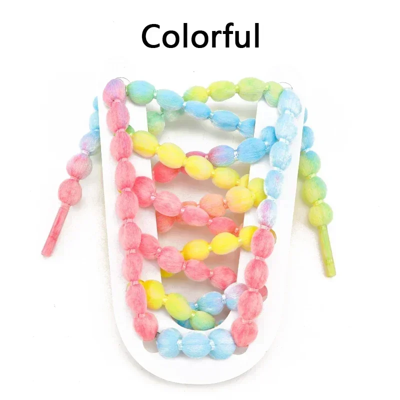 1Pair Thickened 1CM Boot Shoelace Fashion Beaded Shoelaces Colorful Sneaker Round Laces for Shoes 120/140/160cm Shoe Accessories