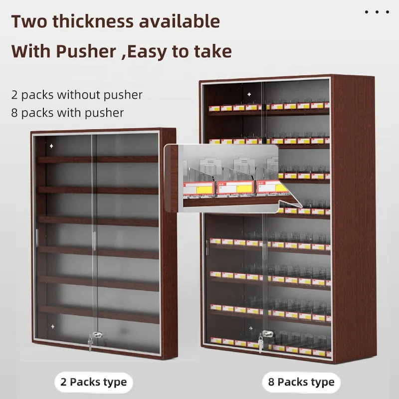 مخصص. خزانة عرض الألومنيوم سوبر ماركت خزانة التدخين الألومنيوم القابلة للقفل