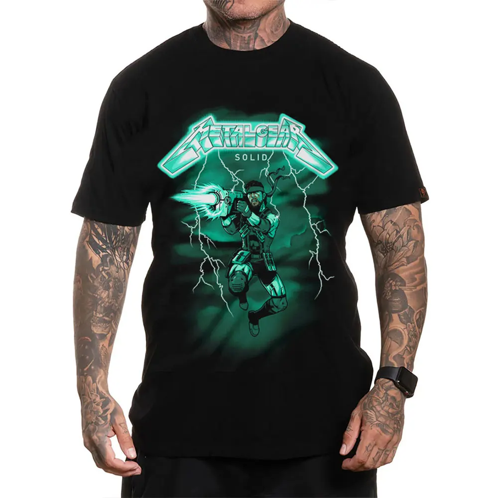 Stealth Light ning Metal Gear Solid MGS Game Gift T‑Shirt for Gamer Unisex Short Sleeve Tees Solid Snake Graphic Print Tops