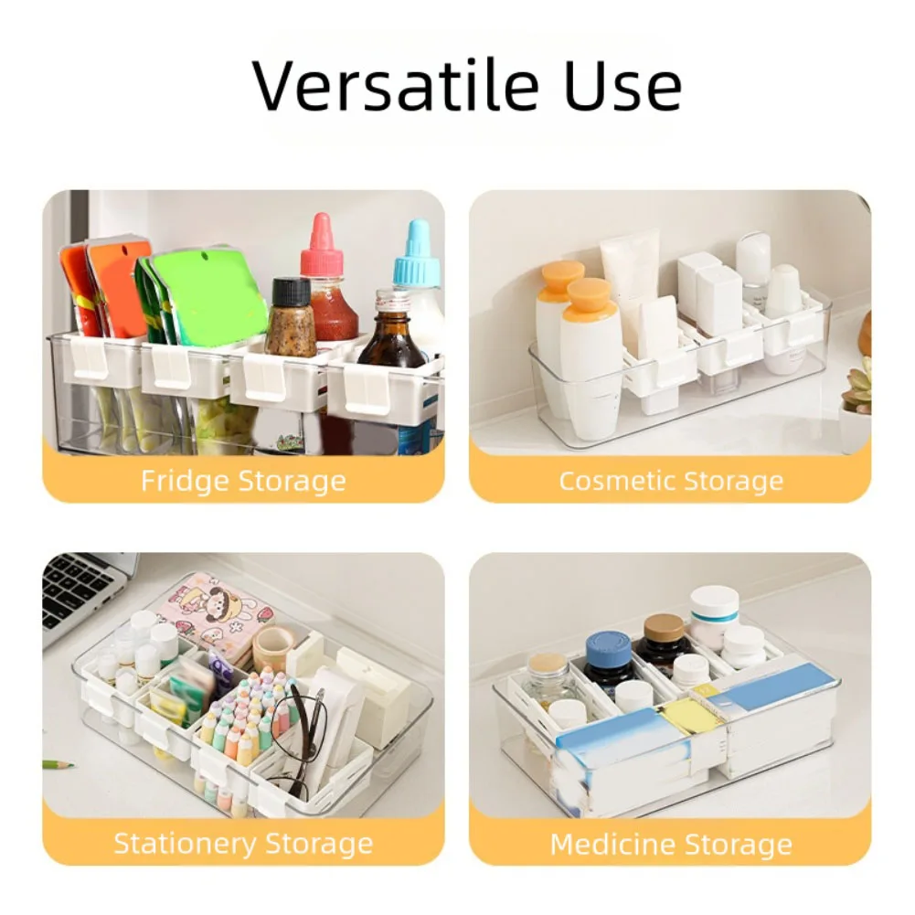 

Set of 10 Retractable Drawer Organizers for Refrigerator For Fridge Storage Rack for Organizing Food and Drinks